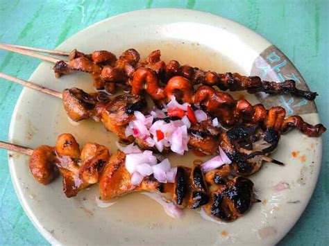 Isaw ng Manok (Grilled Chicken Intestine).